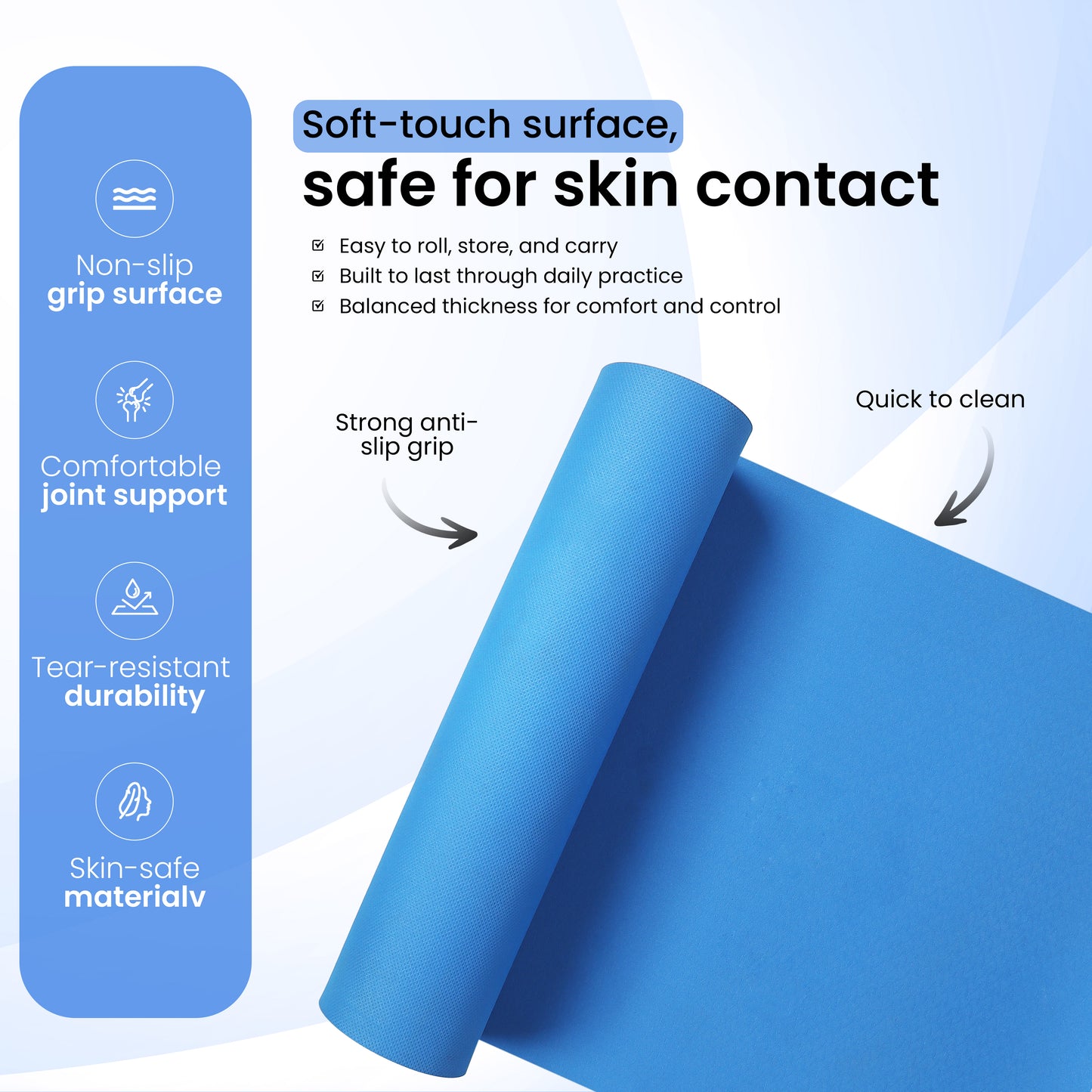 Blue Eco-Grip Yoga Mat
